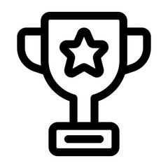 Outlined Trophy Icon with Star