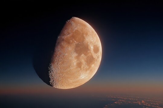 Stunning High Resolution Moon Image  Celestial Orb  Night Sky  Space Exploration  Astronom