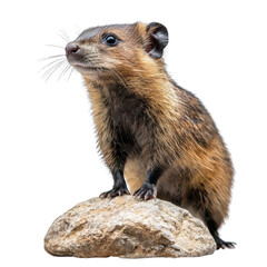 Curious Mammal Standing on a Rock in Natural Outdoor Setting