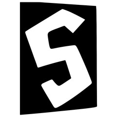 hand drawn vector typography of S