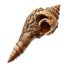 Ornate Carved Shell with Intricate Floral Design and Patterns