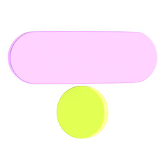 Abstract Element Purple Green 3d icon illustration