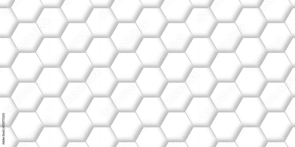 Poster abstract minimal background with white lines hexagonal structure futuristic white background and emb