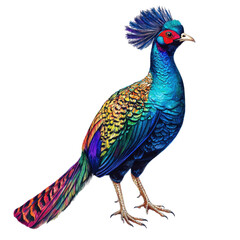 Obraz premium Vibrant Tropical Bird with Colorful Feathers and Unique Crest