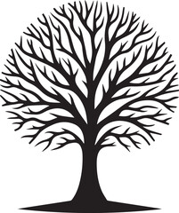 Obraz premium tree silhouette vector, tree logo vector illustration ,tree silhouette vector icon design