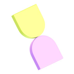 Abstract Element Purple Green 3d icon illustration