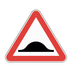 Speed Bump Warning Sign &ndash; Vector Road Sign Indicating Hump or Raised Surface Ahead
