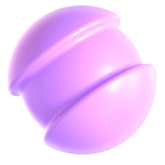 Abstract Element Purple Green 3d icon illustration