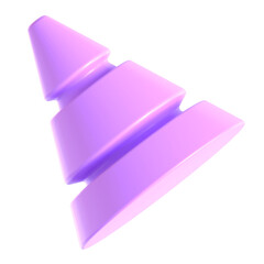 Abstract Element Purple Green 3d icon illustration