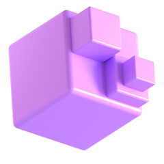 Abstract Element Purple Green 3d icon illustration
