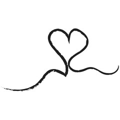 Fototapeta premium love hand drawn Hearts icon in hand drawn style. Handmade painted heart on isolated background. Love doodle sign business concept. vector illustration