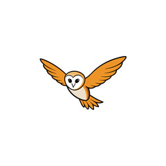 Fototapeta premium realistic barn owl swooping down on vector illustration