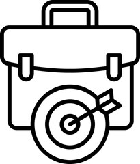 Black business mission icon - outline