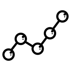 Made in uk a line graph with a star shines brightly vector icon outline style.