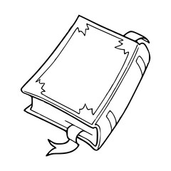 vintage magic spell book outline