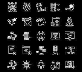 Simple Set of Business Management Related Vector Line Icons. Contains such Icons as Inspector, Personal Quality, Employee Management and more. Editable Stroke