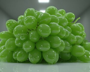 Close-up of a bunch of vibrant green grapes