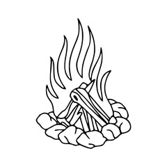 campfire vector outline