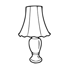 elegant table lamp outline vector