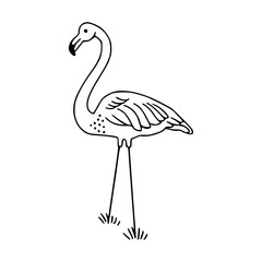 wildlife art : simple flamingo drawing