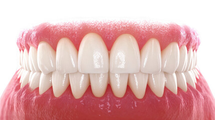 Obraz premium Displaying perfect white teeth alongside swollen gums highlighting gingivitis, emphasizing the importance of dental hygiene and the impact of oral health issues on well being