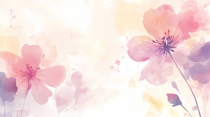 Obraz premium watercolor flowers border poster background