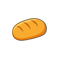 realistic loaf of bread on white background  