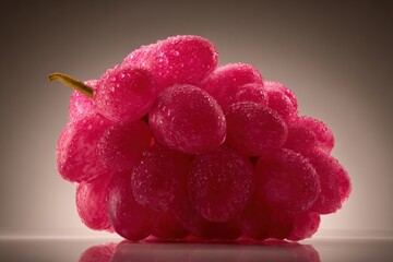 Close-up of a cluster of vibrant pink grapes