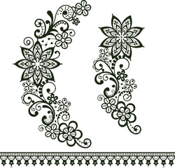 Beautiful flower art and mandala vector design