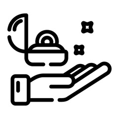 Obraz premium engagement ring Line Icon