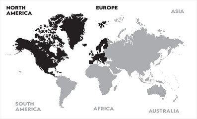 Abstract map-02, modern world map graphic, Countries Silhouettes Stock Illustrations, Vectors