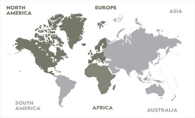 Naklejka premium Abstract map-04, modern world map graphic, Countries Silhouettes Stock Illustrations, Vectors