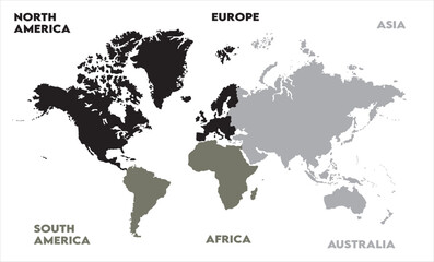 Abstract map-11, modern world map graphic, Countries Silhouettes Stock Illustrations, Vectors