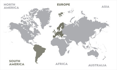 Naklejka premium Abstract map-12, modern world map graphic, Countries Silhouettes Stock Illustrations, Vectors