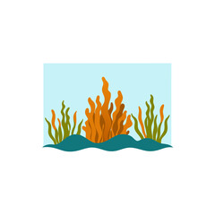 realistic underwater kelp forest on white 