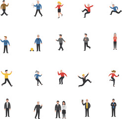 business people icons set