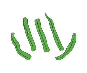 Raw fresh green green beans