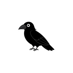 Obraz premium simple black raven on white background gothic 