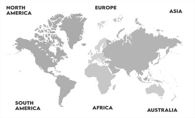 Fototapeta premium Country borders map-02, modern world map graphic, Countries Silhouettes Stock Illustrations, Vectors