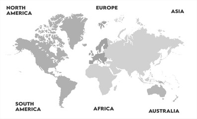 Naklejka premium Country borders map-08, modern world map graphic, Countries Silhouettes Stock Illustrations, Vectors