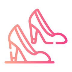 high Heels Line Gradient Icon