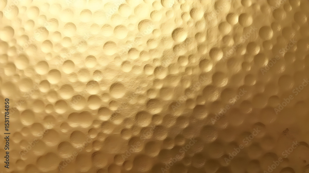 Poster textured surface with raised circles in golden tones creating a unique pattern