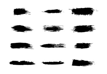 Brush strokes, Vector ink painting.