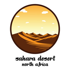 Circle Icon Sahara Desert.Vector illustration	
