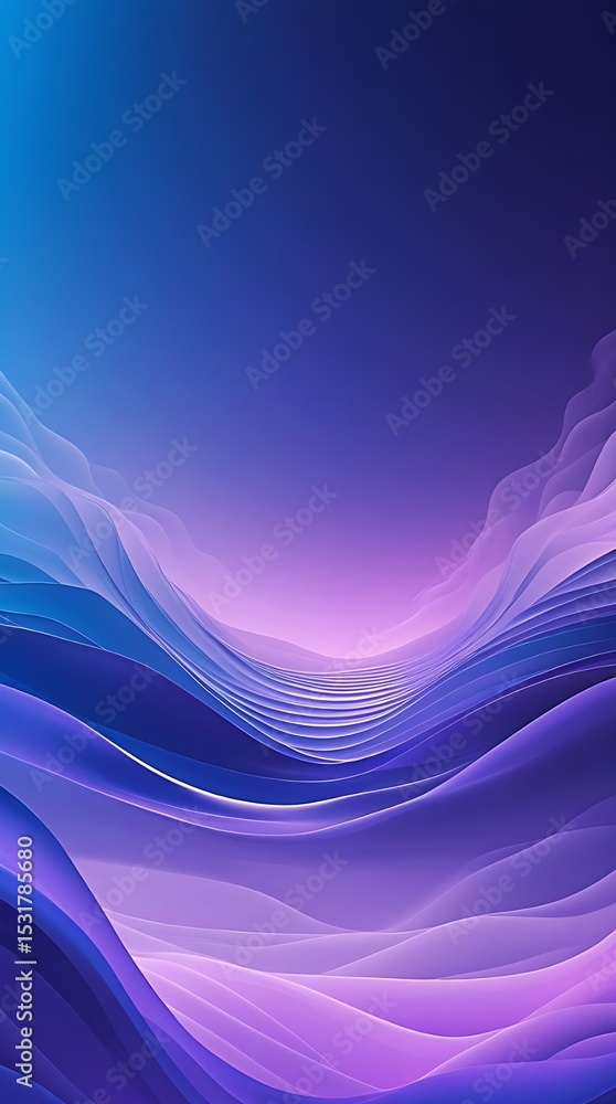 Poster abstract blue wave design with soft gradient lines, perfect for a modern business backdrop or flowin