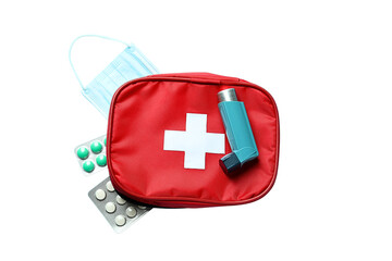 Vital health emergency supplies, isolated on white, PNG