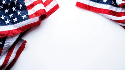 Obraz premium Happy Veterans Day concept. American flags and the text against white background
