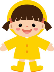 비옷을 입은 여자 아이