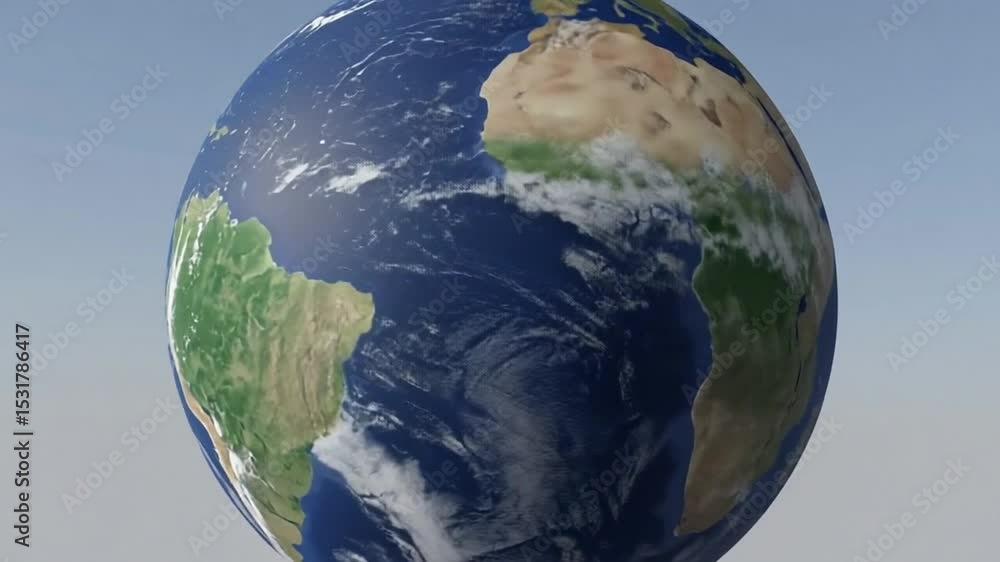 Poster view of earth from space showcasing continents and oceans generative ai