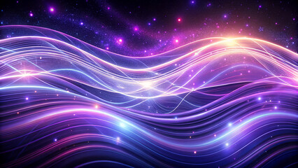 Obraz premium Glowing Violet Energy Wavy Lines with Motion Blur Effect